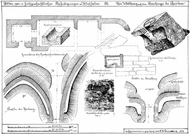 Funde und Details von Borbergs Kirchhof (Altertumskommission/Schmedding).