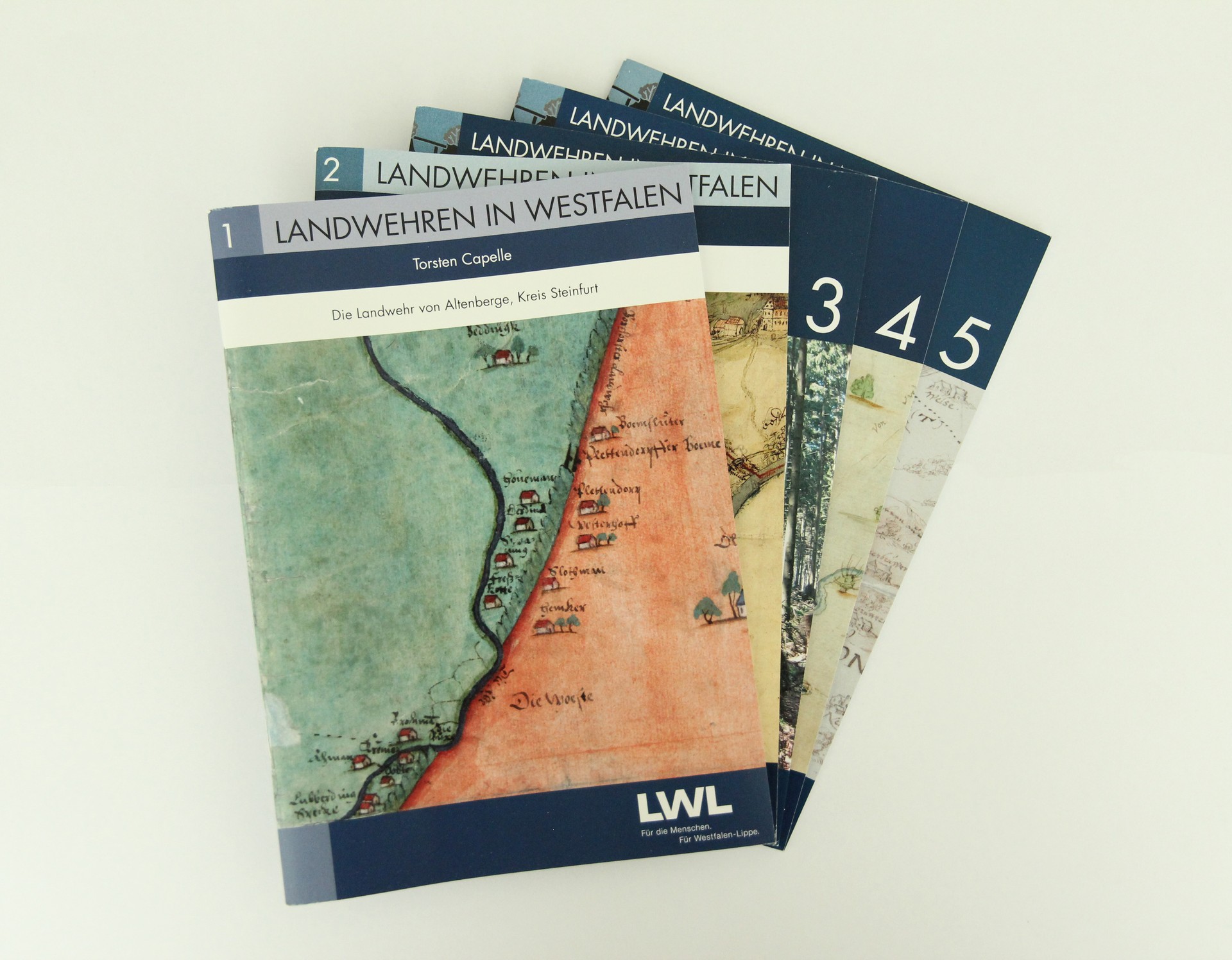 Ausgewählte Bände der Reihe "Landwehren in Westfalen" (Altertumskommission/Priß).