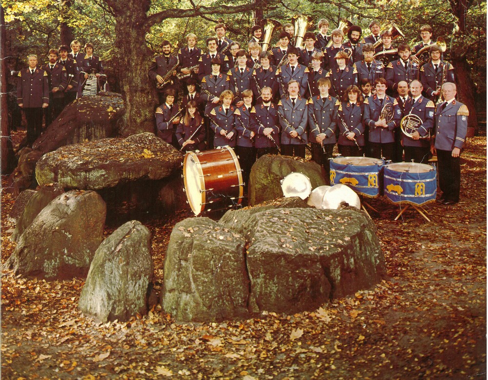 Schallplattencover "75 Jahre Musikkapelle Heiden", aufgenommen an den Düwelsteenen 1983 (Herr Gesing).