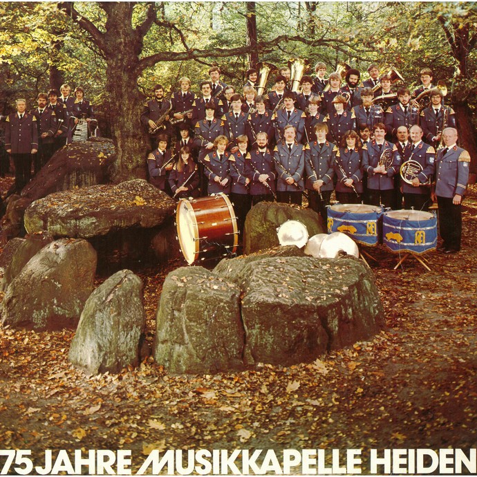 Schallplattencover "75 Jahre Musikkapelle Heiden", 1983. (vergrößerte Bildansicht wird geöffnet)