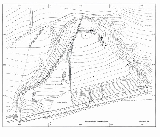 Plan der Dehmer Burg von 1986 (Plan: WMfA/WAfB, J. Bennemann). Plan der Dehmer Burg von 1986 (Plan: WMfA/WAfB, J. Bennemann).