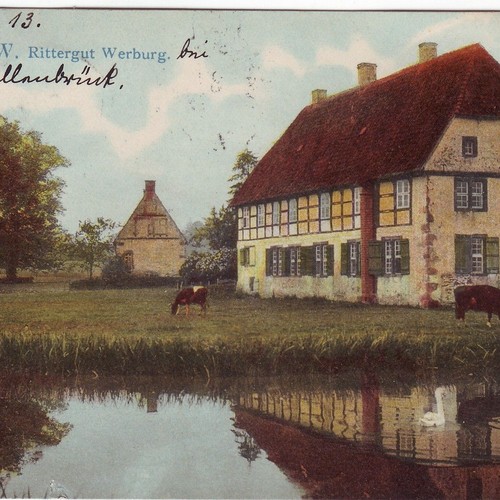 Postkarte mit dem Motiv "Werburg" (Bildarchiv der Alterumskommission für Westfalen).