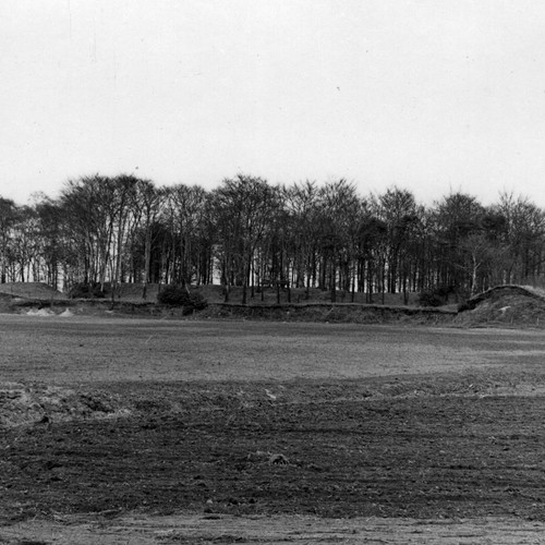 Östlicher Wall des Kernwerks der Bumannsburg von Westen, 1949 (LWL-AfW/Stieren).