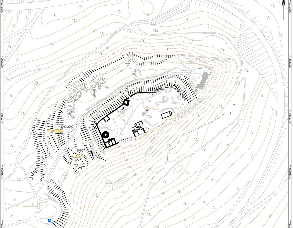 Plan der Iburg von 2003, M. 1:2500 (M. Thede/ T. Menglin/ U. Rode).