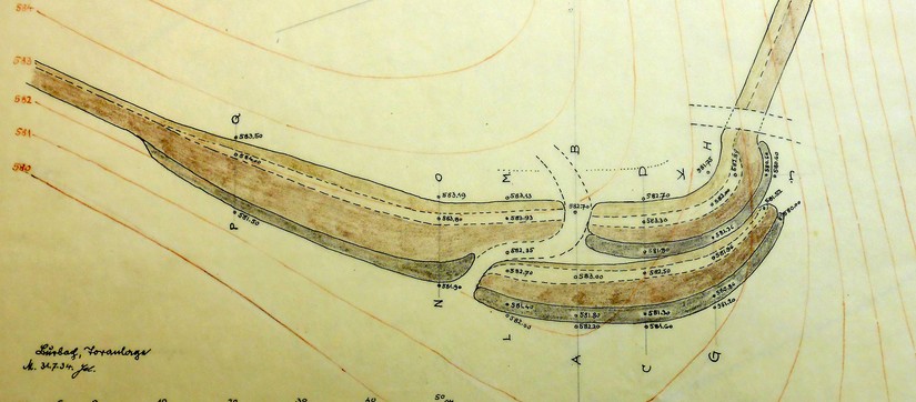 Zeichnung des Torbereichs von Klein von 1934 (Planarchiv der Altertumskommission für Westfalen).