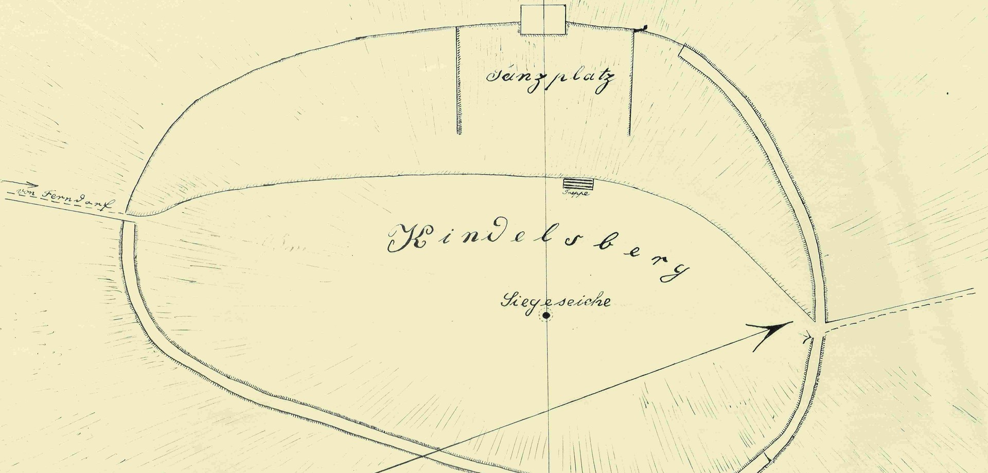 Plan des Kindelbergs um 1900 (Altertumskommission für Westfalen/Archiv).