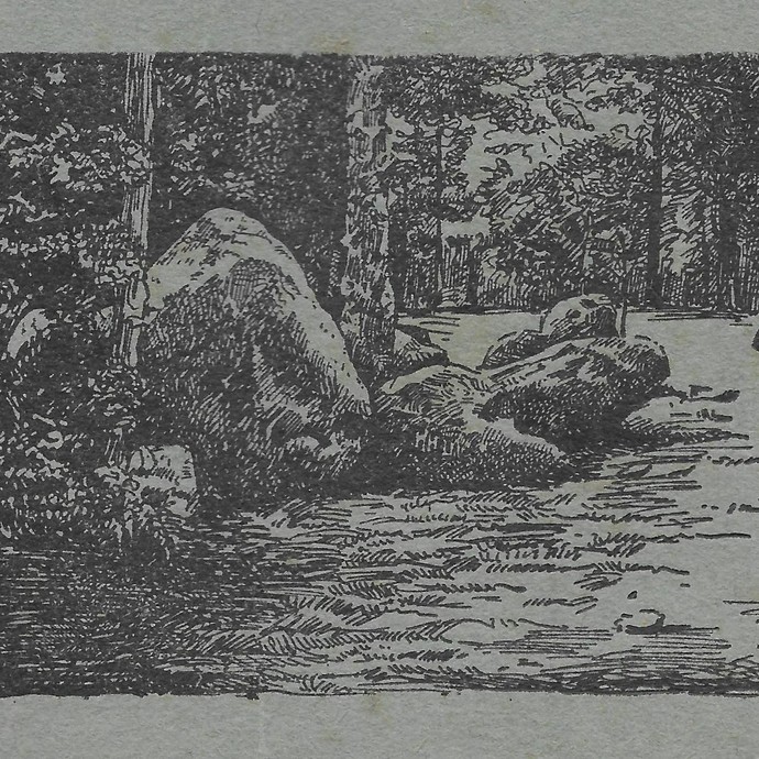 Federzeichnung der Düwelsteene, 1927. (vergrößerte Bildansicht wird geöffnet)