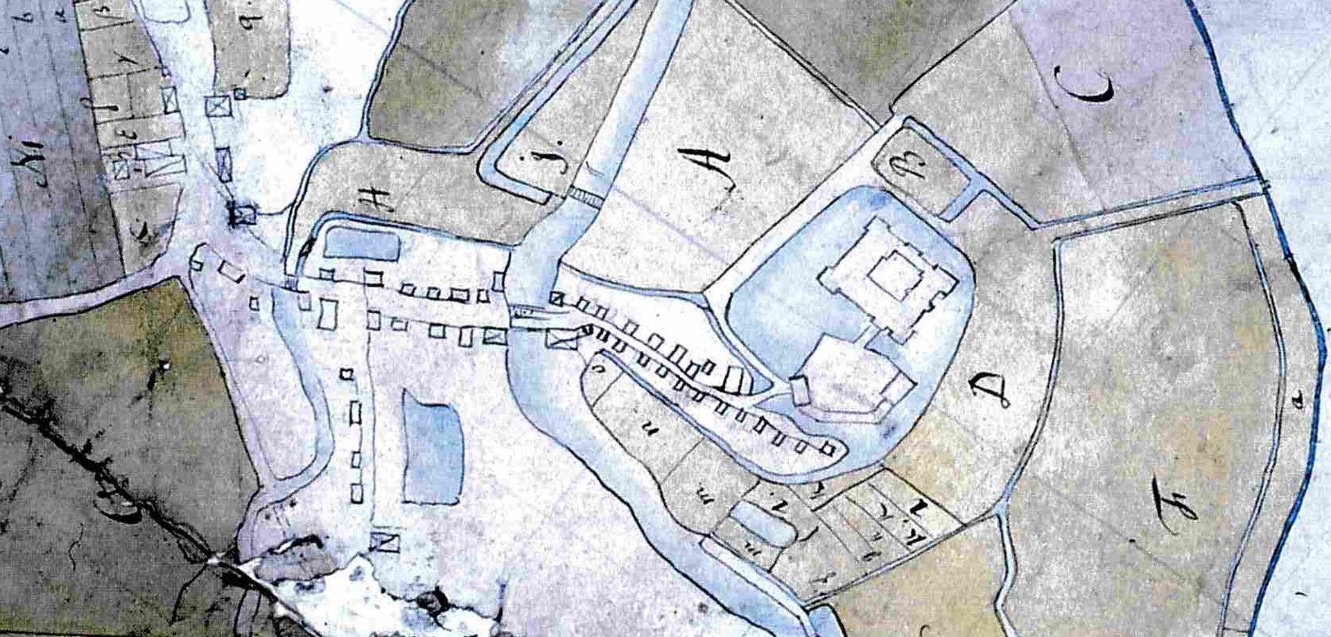 Haus Horst auf einer Karte von 1768 (Archiv von Fürstenberg-Hugenpoet).
