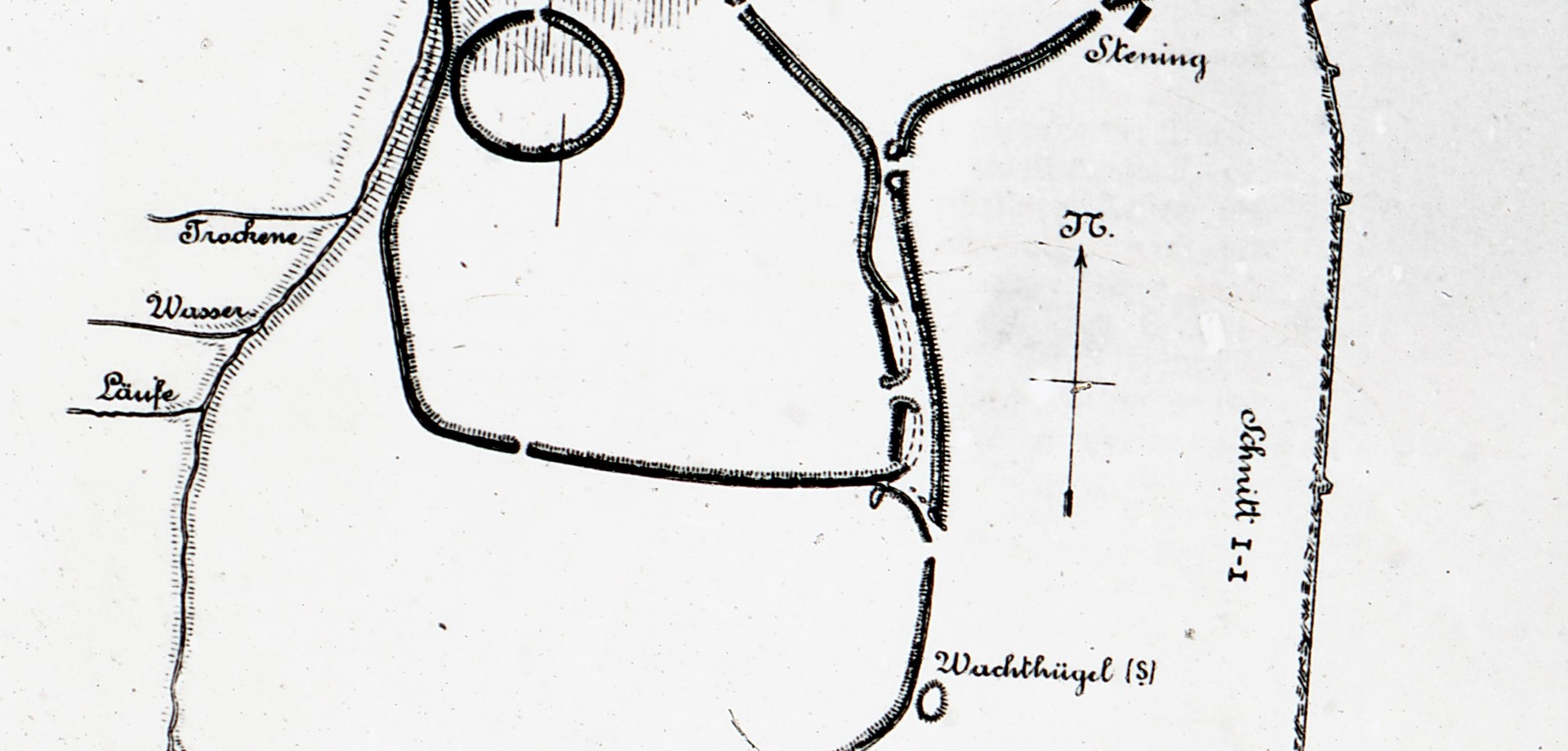 Ältester Plan der Oldenburg von 1908 (Planarchiv der Altertumskommission).