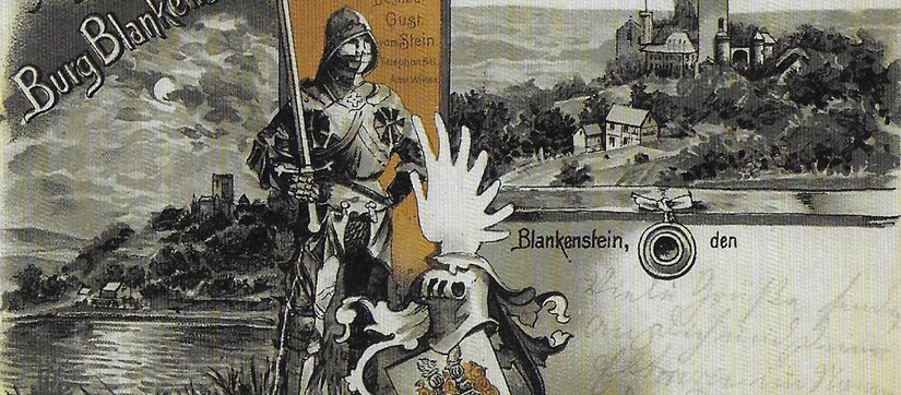 Postkarte des Hotels Burg Blankenstein von 1900 (St. Leenen, Essen).