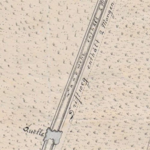 Die Hölter Landwehr auf einer Karte von 1806 (Landesarchiv NRW, Abteilung Westfalen, Karte A-07304).