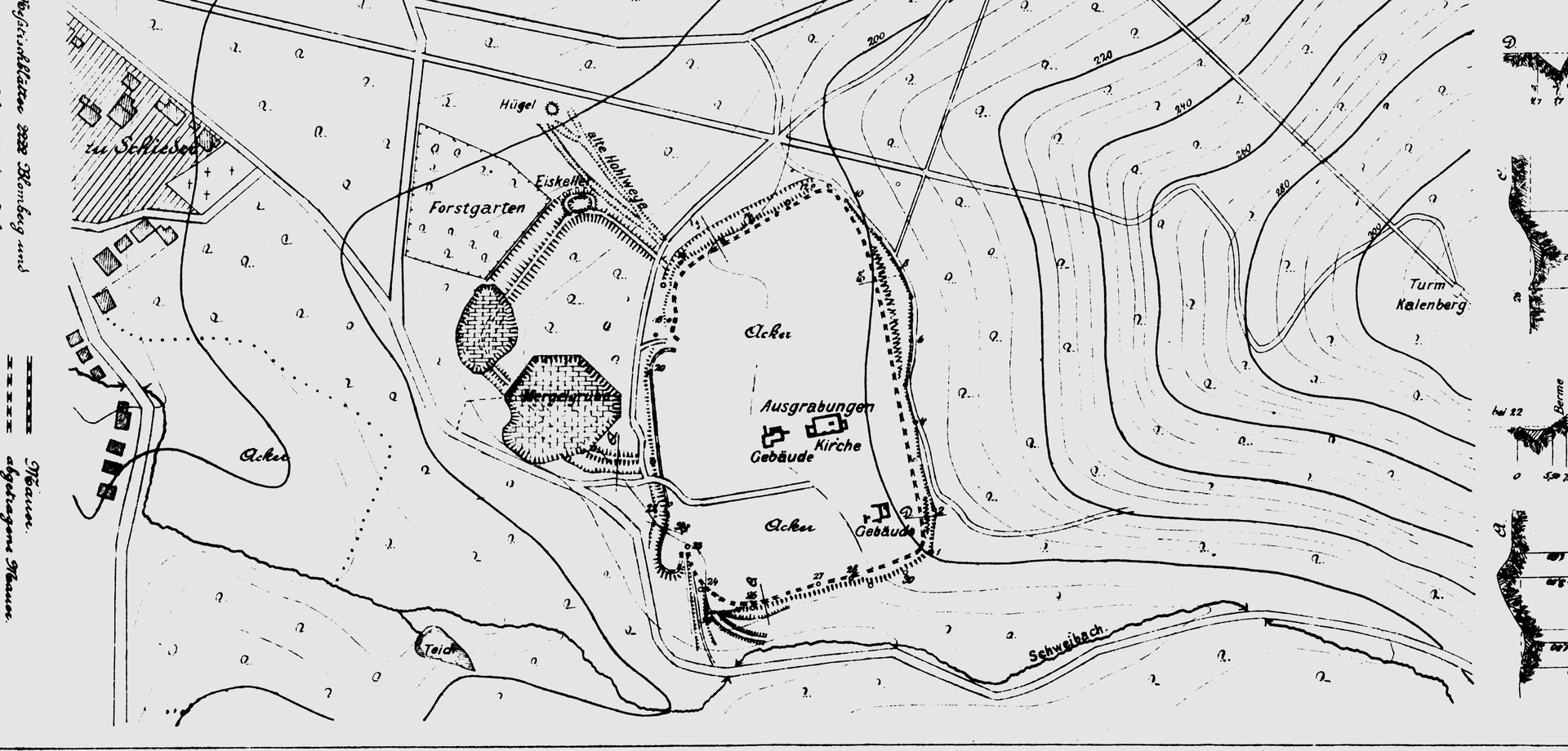 Plan der Hünenborg von 1899 (Altertumskommission für Westfalen/Archiv).