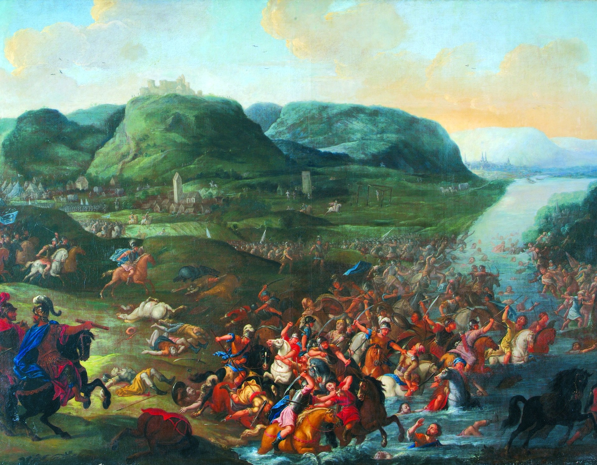 Gemälde "Die Schlacht am Brunsberg 775" von Hieronymus Sies von 1704 (GSV Städteatlas Verlag/Krukemeyer).