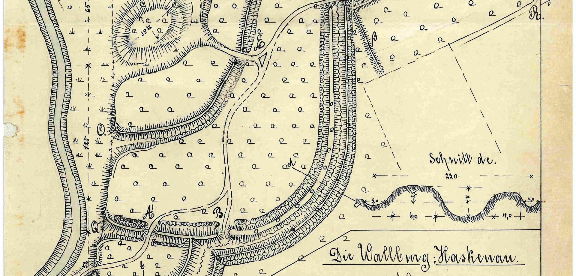 Plan der Haskenau von 1918 (Altertumskommission für Westfalen/Archiv).