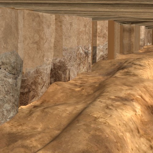 3D-Rekonstruktion des Kammerinneren von Grab II (RUB Bochum/Herud).