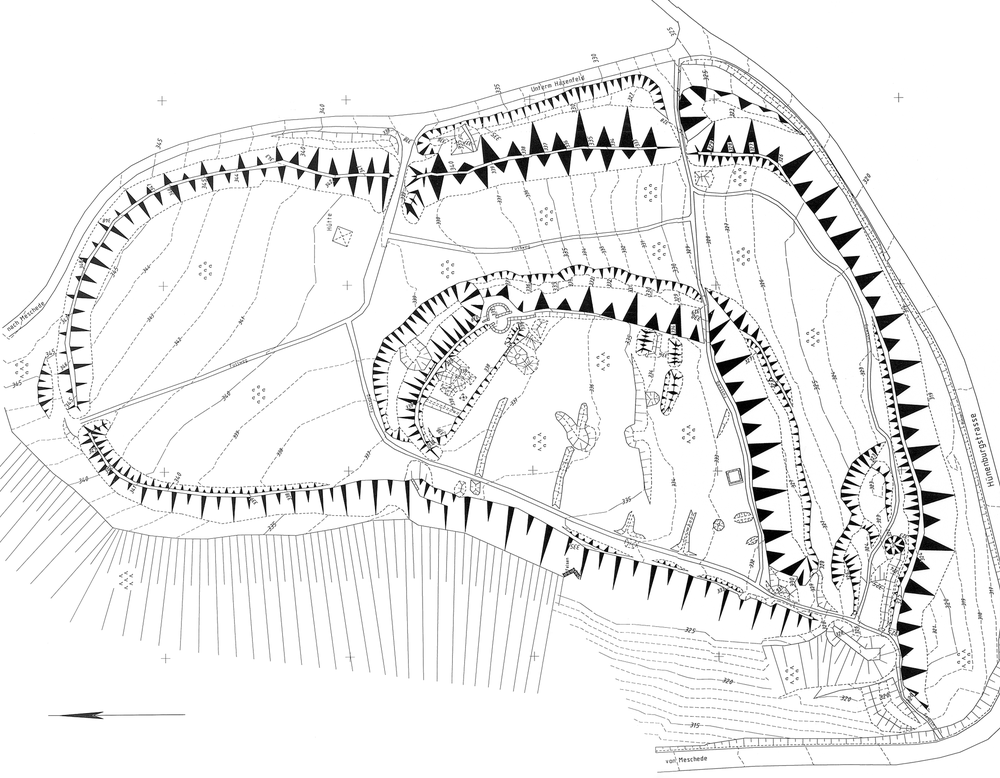 Grundrissplan der Hünenburg bei Meschede (Westfälisches Amt für Vermessung).