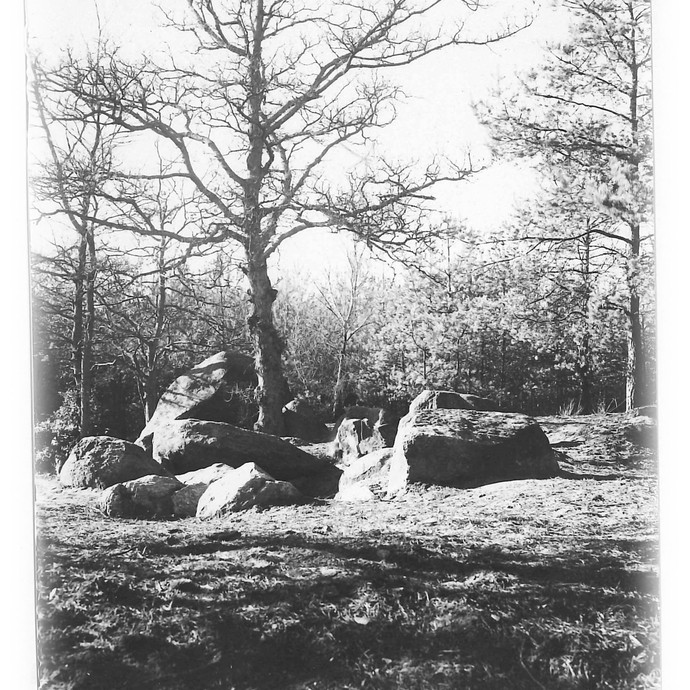 Fotografie der Düwelsteene, um 1900-1920. (vergrößerte Bildansicht wird geöffnet)