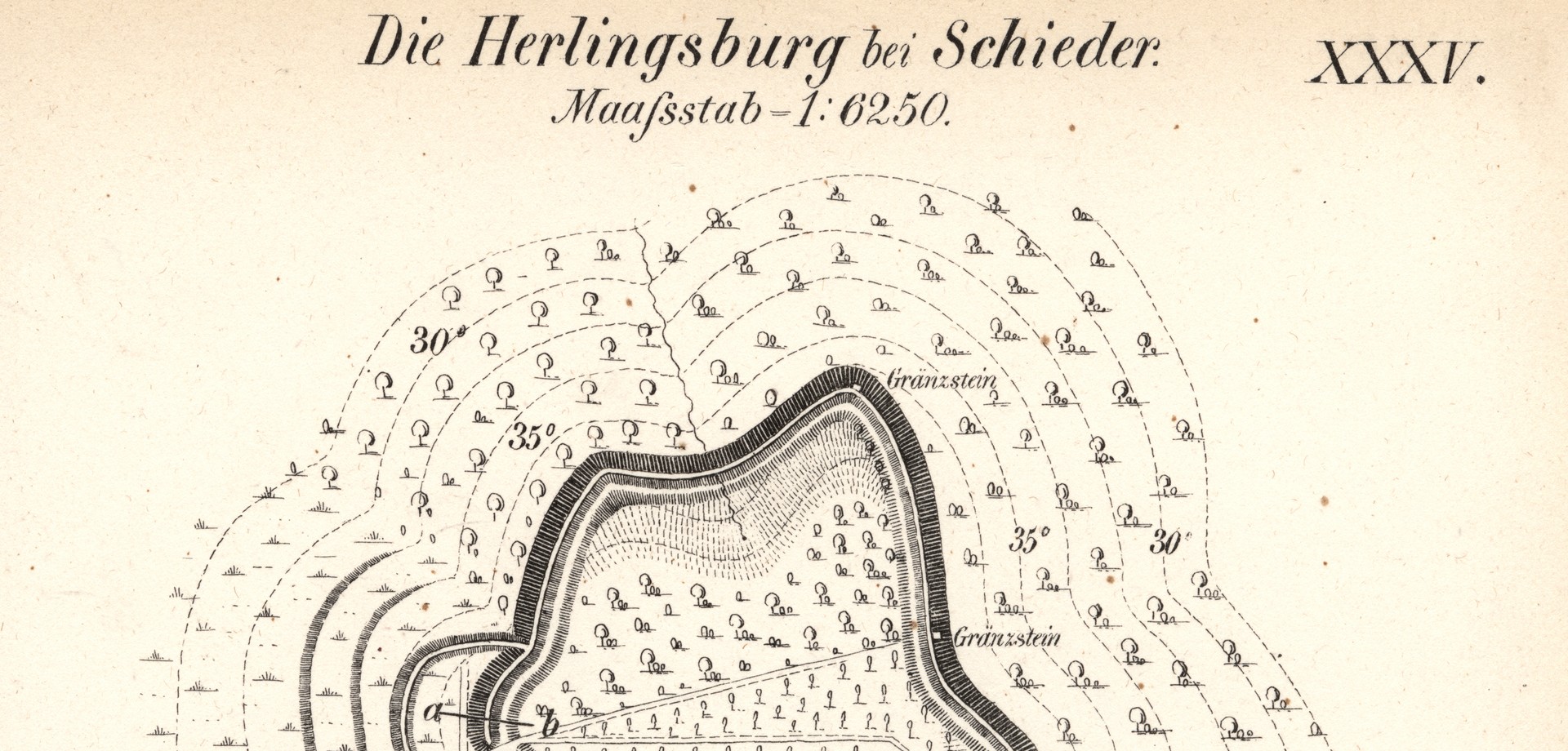 Plan der Herlingsburg bei Schieder (Karte: Altertumskommission Archiv).