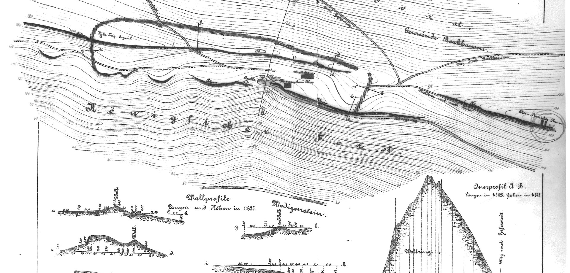 Plan der Wittekindsburg von 1886 (Altertumskommission für Westfalen/Archiv).
