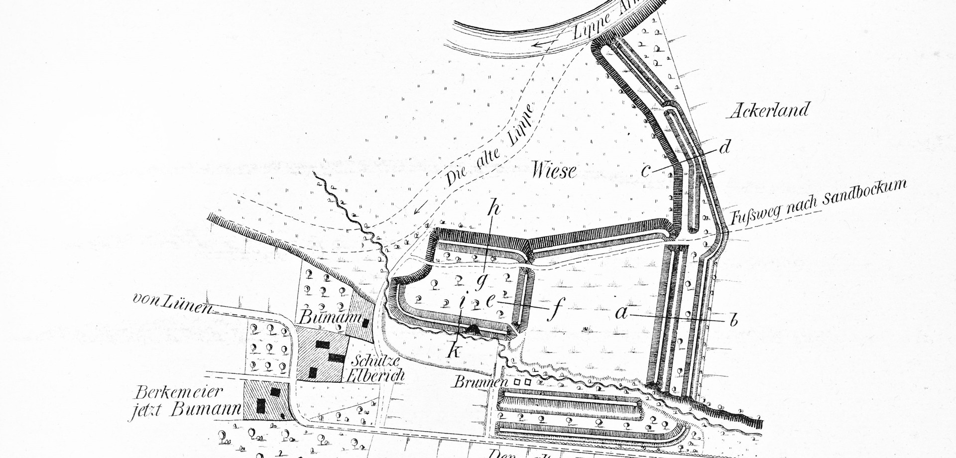 Plan der Bumannsburg aus den 1860er-Jahren (nach Hölzermann).