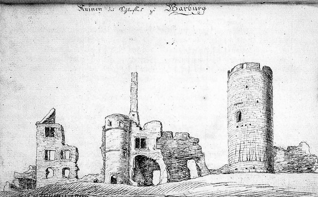 Burgruine vor 1830 (Dubbi 2006)