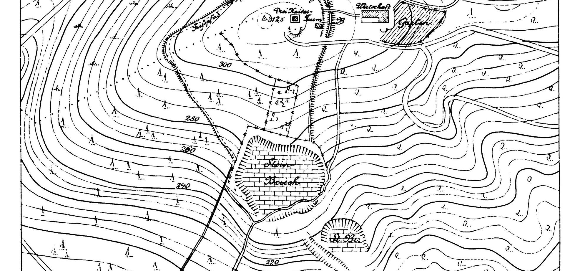 Plan der Hünenburg bei Bielefeld von 1901 (Altertumskommission für Westfalen/Archiv).