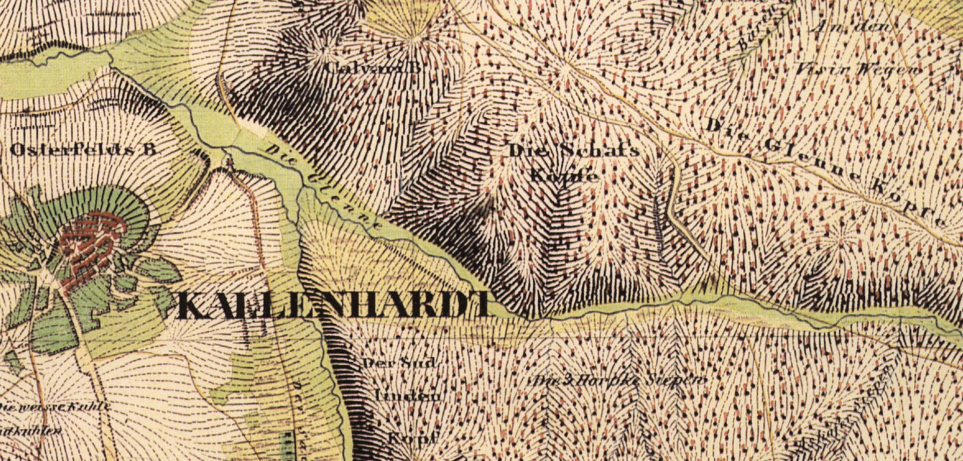 Die "Schafsköpfe" in der preußischen Uraufnahme von 1839 (©Geobasis NRW 2016).